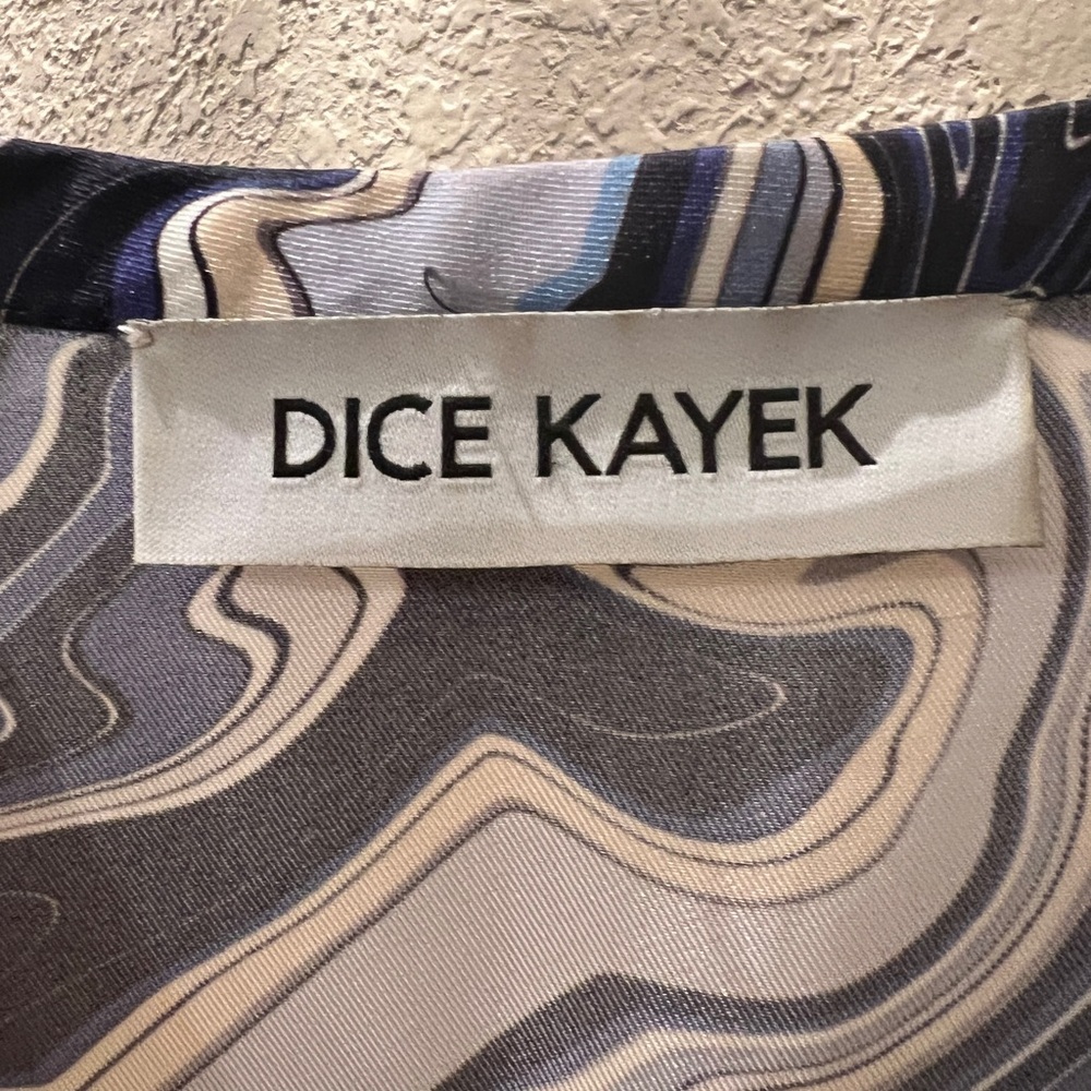 Dice Kayek ~ Paris Luxury Silk Abstract Print Midi Dress EU 36 US 4 - Picture 2 of 4